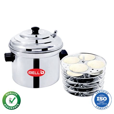 Ibell Idly Cooker Stainless Steel Idli Maker With 4 Plates 16 Idlies