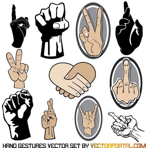 Hand Gestures Set Royalty Free Stock Svg Vector