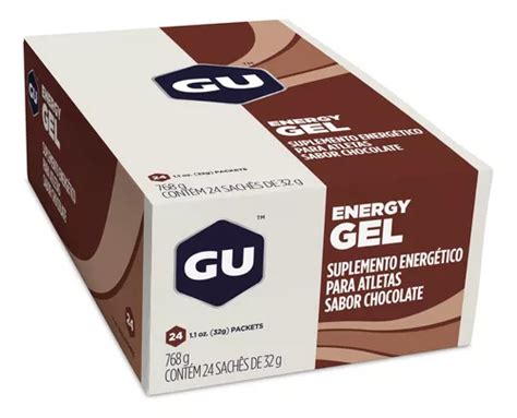 Gu Energy Gel Caixa 24 Sachês Receita Nova Sabor Chocolate