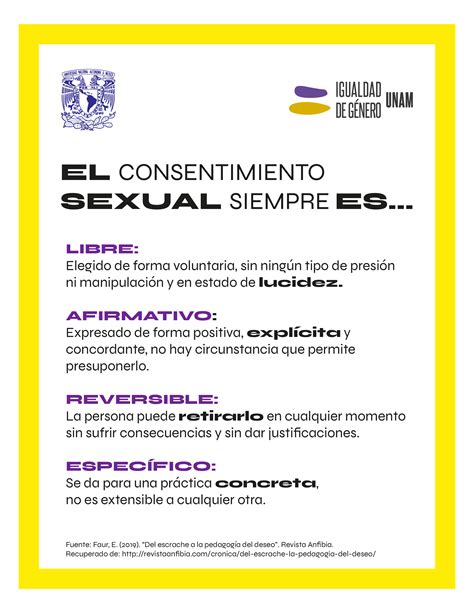 Reglas Del Consentimiento Sexual Coordinación Para La Igualdad De