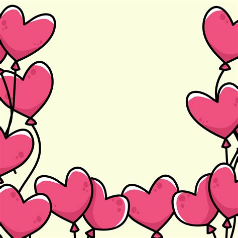 heart cartoon border background cute illustration 1879291 Vector Art at ...