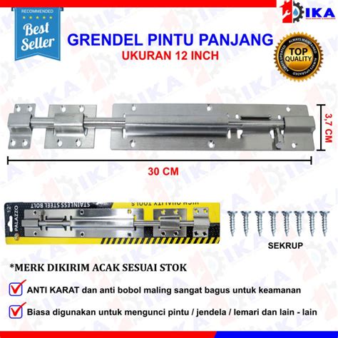 Grendel Stainless Steel Inch Inci Stenlis Stanlis Tebal Selot Pintu