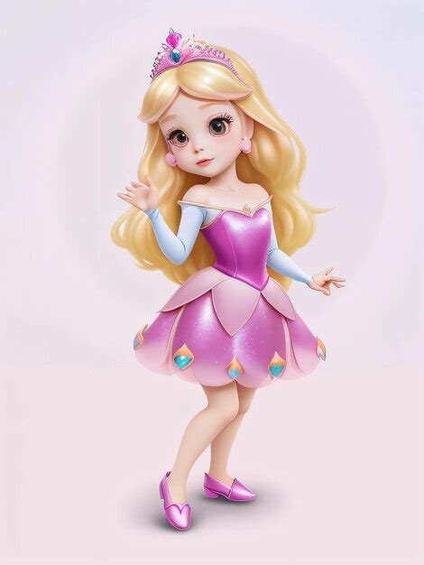 Premium Vector Princess Wearing Pink Dress 3d Vector