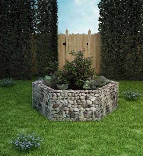 Stone Gabion Planter Baskets Galvanized Weld Mesh Decorate Your Site