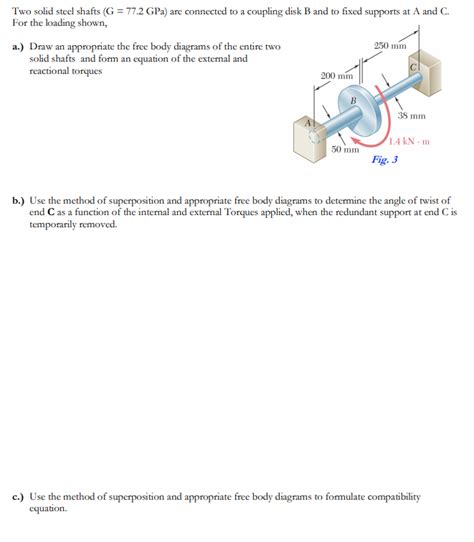 Solved Two Solid Steel Shafts G Gpa Are Connected To Chegg