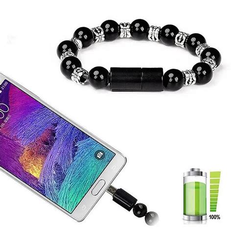 Bead Pure Color Bracelet Usb Cable Universal Mobile Phone Ipad Charger