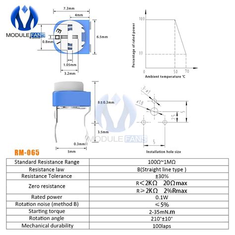 Pcs Rm Rm Trimpot Trimmer Potentiometer Variable Resistor