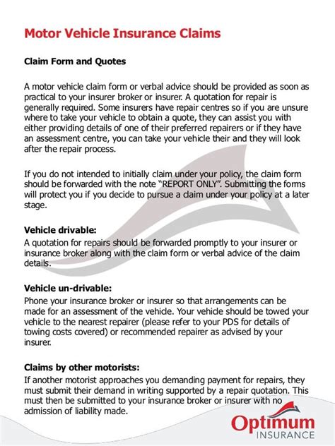 Part 7 Claims Procedure Guide Motor Vehicle Insurance