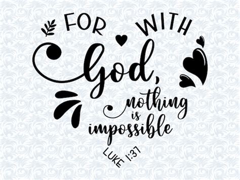 Luke 137 With God Nothing Is Impossible Heart Shaped Bible Etsy