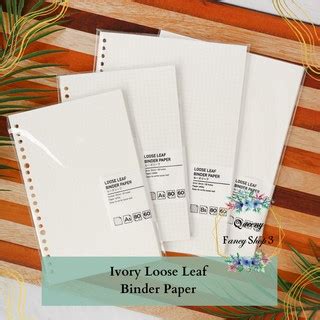 Jual KERTAS REFILL ISI BINDER GRID DOTTED RULED IVORY LOOSE LEAF