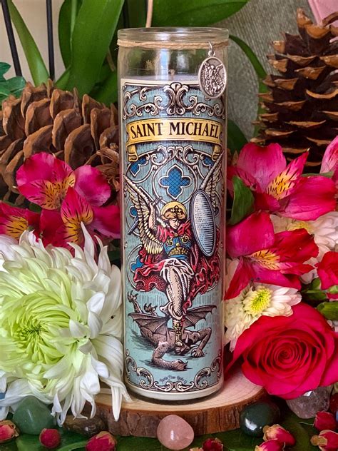 St Michael Candle Archangel Michael Candle Etsy