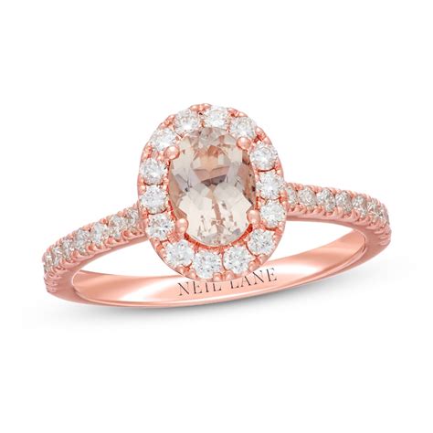 Neil Lane Morganite Engagement Ring 1 2 Ct Tw Diamonds 14k Rose Gold Kay