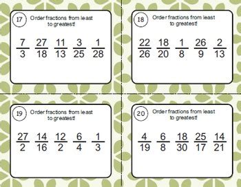 Ordering Fractions Task Cards By WhooperSwan Teachers Pay Teachers