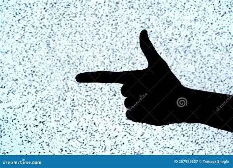 Man Doing The Finger Guns Gesture Fingers Making A Gun Symbol Hand