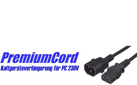 PremiumCord Extension D Alimentation Pour PC 230V 1m Rallonge IEC 320