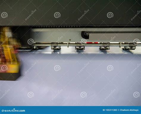 Large Format Printing Machine in Operation. Stock Image - Image of ...