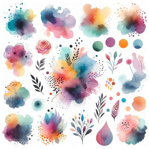 Premium Photo Ombre Watercolor Splash Illustration Collection