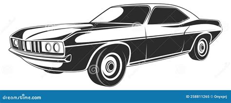 Retro Car Side View Black Vintage Sedan Stock Vector Illustration Of
