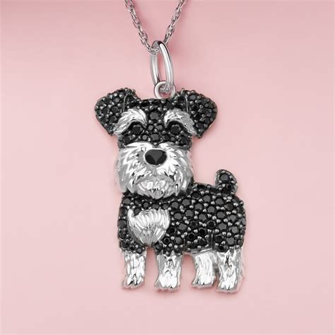 Schnauzer Sterling Silver Pendant Necklace Scamper And Co Fine