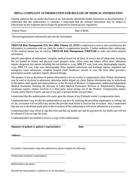 Hipaa Release Form New Hampshire Fill Out Sign Online DocHub