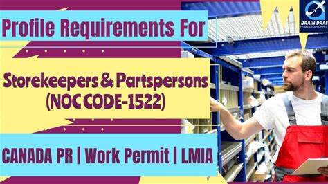 Storekeepers Profile Description For Canada Work Permit LMIA And PR