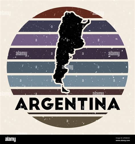 Argentina Logo Sign With The Map Of Country And Colored Stripes