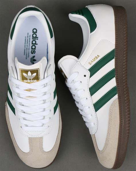 Adidas Samba Og Trainers Whitegreenleathershoessuper