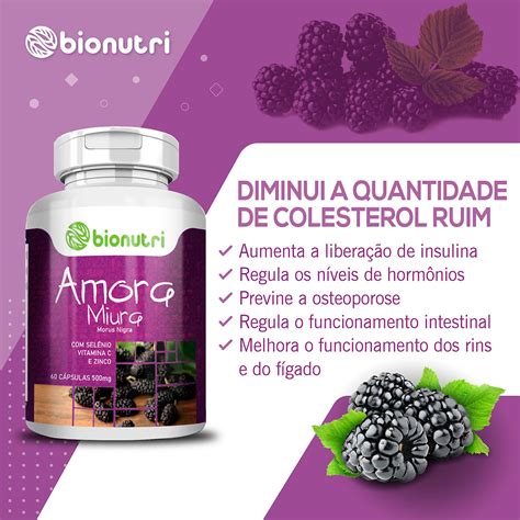 Comprar Amora Miura 500 mg - Alívio Menopausa - Bionutri - 120 Cápsulas ...