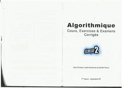 SOLUTION Livres Algorithme Cours Sujets Corrig S Exercices Et Leurs