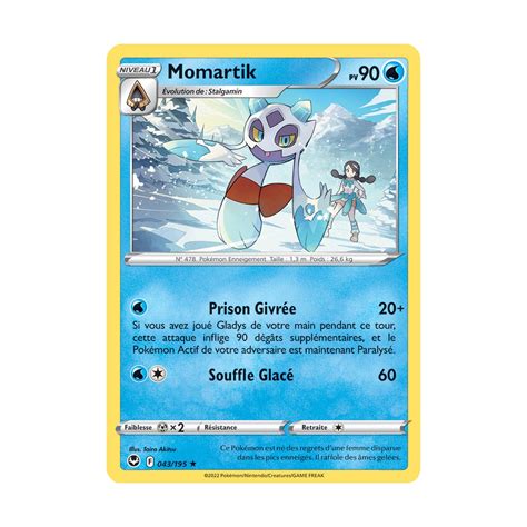 Momartik 043 195 Rare Reverse Carte Pokémon Tempête Argentée