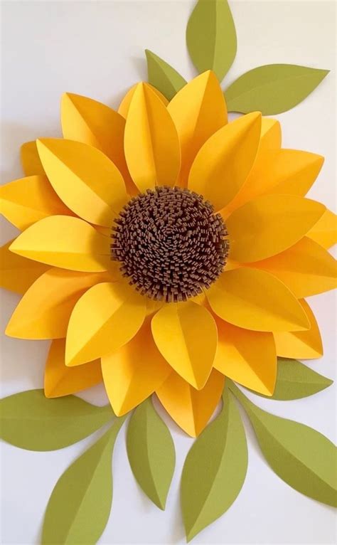 Sunflower Paper Flower Template Large Paper Flowers Svg And Png Cricut Silhouette Cameo Video