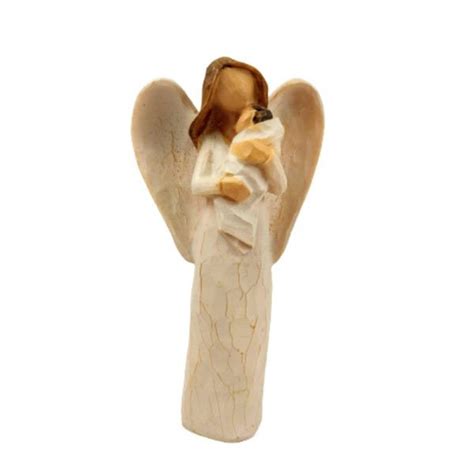 Anjo Bebe No Colo Nude Barroco Enfeite Estatua 15x8x4cm MadeiraMadeira