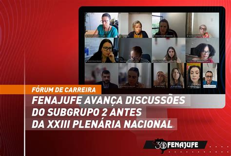 Fenajufe F Rum De Carreira Fenajufe Avan A Discuss Es Do Subgrupo