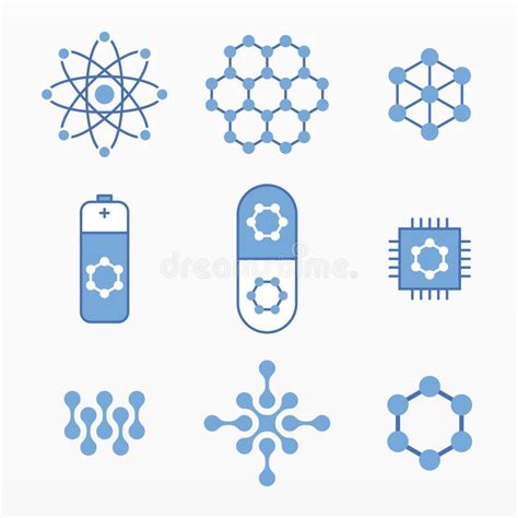 Variety Of Nanotechnology Elements Set Stock Vector Illustration Of