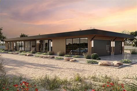 Mid-Century Modern Dogtrot House Plan with 4 Beds and 3 Baths - 623172DJ | Architectural Designs ...