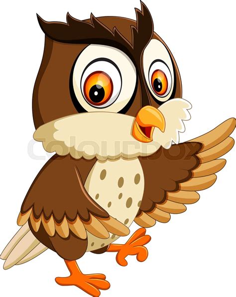 Illustration Of Cute Owl Cartoon Stock Vector Colourbox