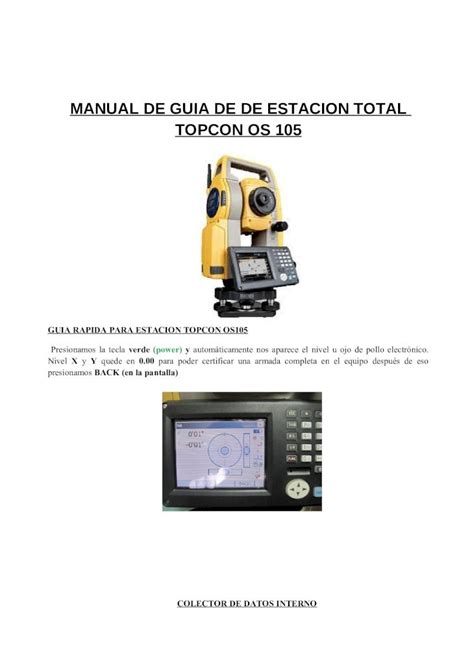 Pdf Guia Rapida Estacion Total Topcon Os Replanteo