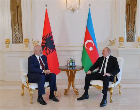 President Ilham Aliyev Albanian Pm Hold One On One Meeting Photo