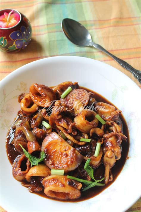 Azie Kitchen Sotong Masak Kicap Pedas