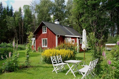 A Quite Traditional Swedish Red Cottage With The Natural Relaxing