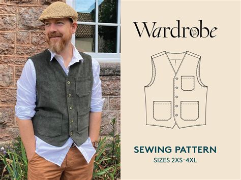 Vest Pdf Sewing Pattern And Video Tutorial Mens Sizes Etsy Canada