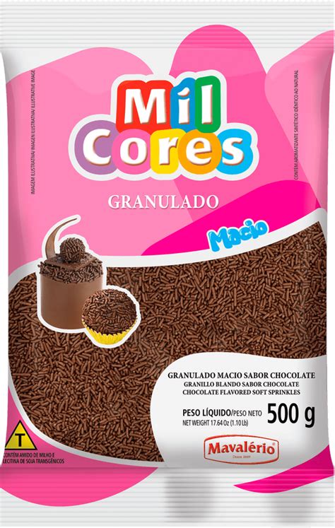 GRANULADO MACIO SABOR CHOCOLATE MIL CORES Mavalério