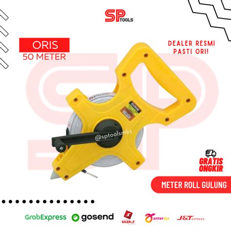 Jual Meteran Roll Meter Rol Tancap Gulung 50 Meter 50m Oris Handle