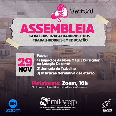 29 De Nov Assembleia Geral Virtual SINTEPP SINTEPP