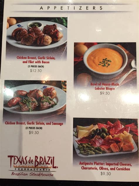 Menu At Texas De Brazil Schaumburg Steakhouse Schaumburg 5