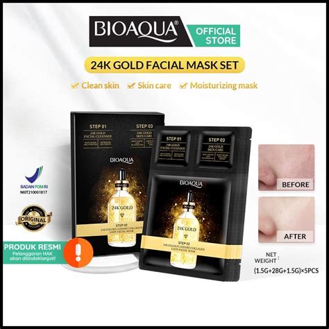 Jual Bioaqua 24k Gold Golden Luxury Collagen Lady Facial Mask Shopee