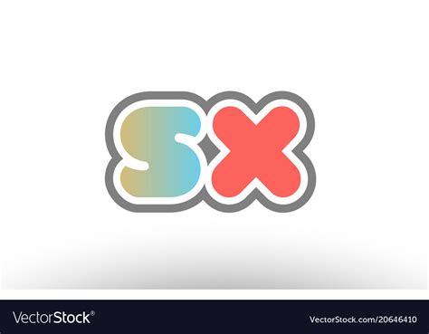 Orange Pastel Blue Alphabet Letter Sx S X Logo Vector Image