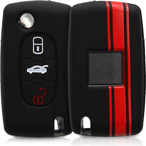 Kwmobile Coque Clé De Voiture Compatible Avec Peugeot Citroen 3 Bouton