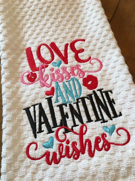 Valentines Day Kitchen Towel Dish Towel Tea Towel Etsy