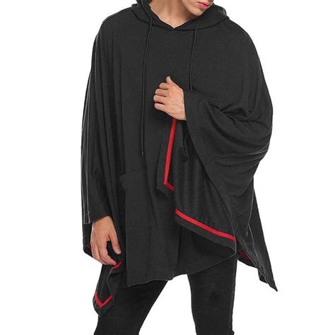 Herrenponcho Schwarz Poncho Shop